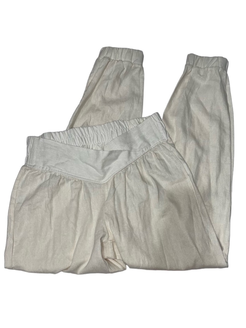 BANJARA Linen Crossover Waist Jogger Pull On Elastic Boho Beach Lagenlook